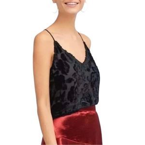 Anthropologie Black Lace Tank Top